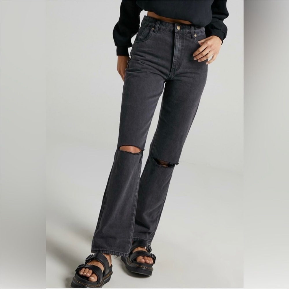 Rolla’s Original High Rise Straight in Stone Black 100% Cotton 26